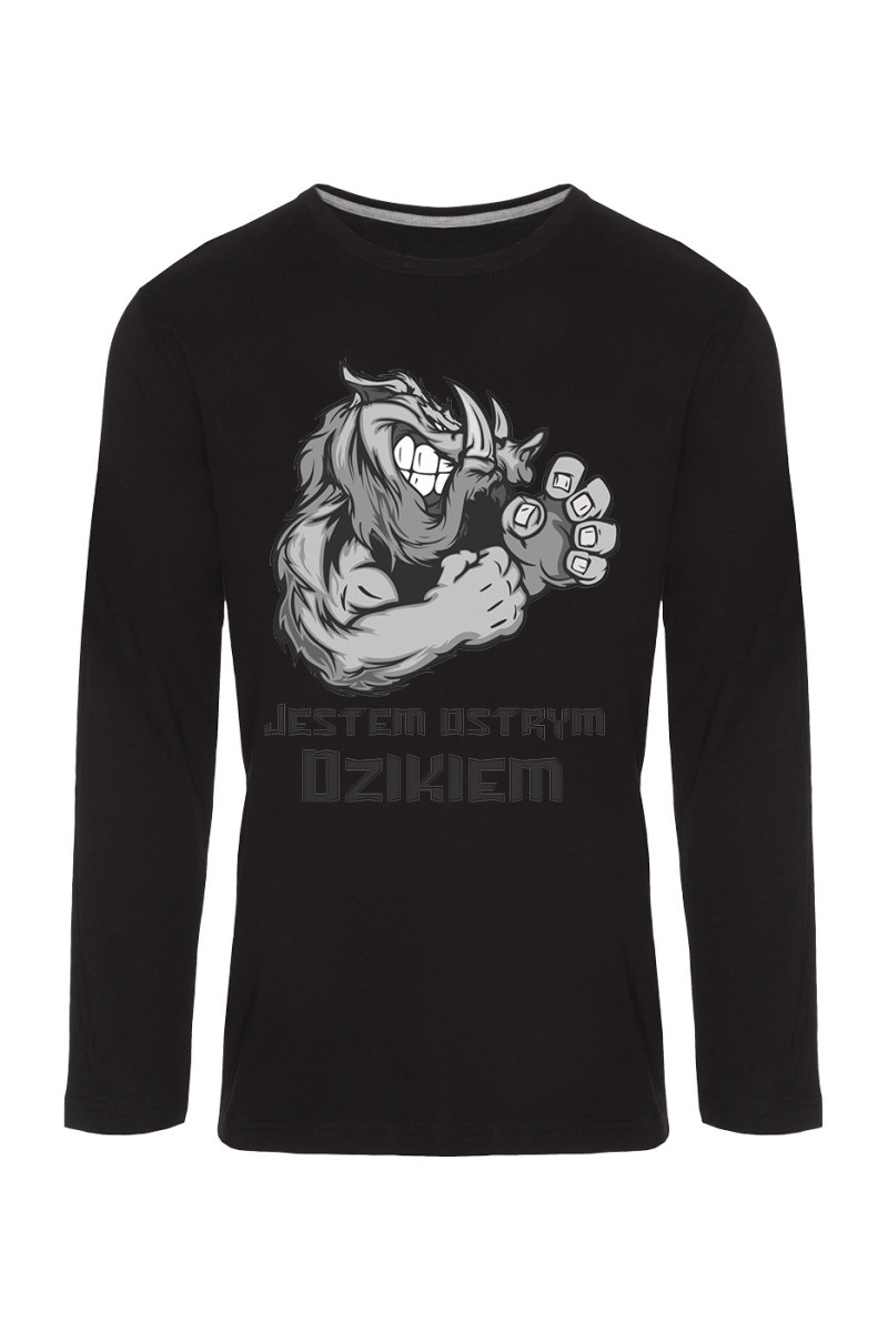 Koszulka Męska Longsleeve Jestem Ostrym Dzikiem