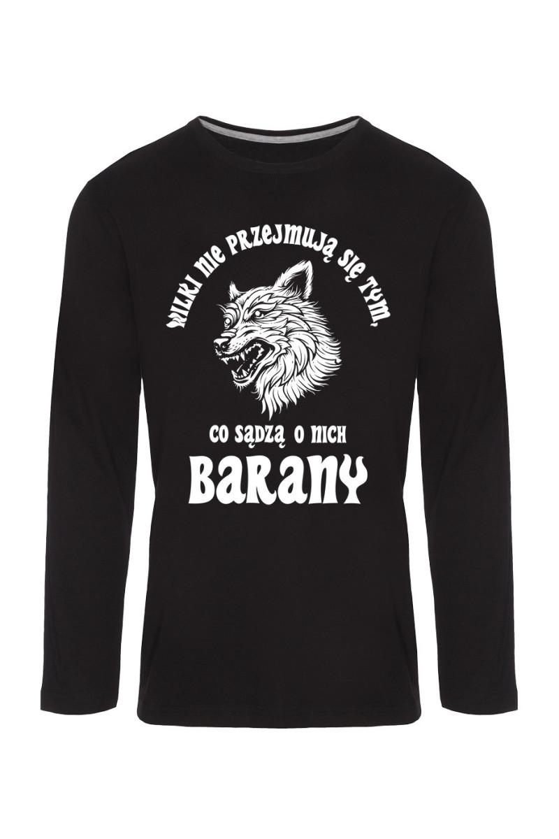 Koszulka Męska Longsleeve Wilki Nie Przejmują Się Tym, Co Sądzą O Nich Barany