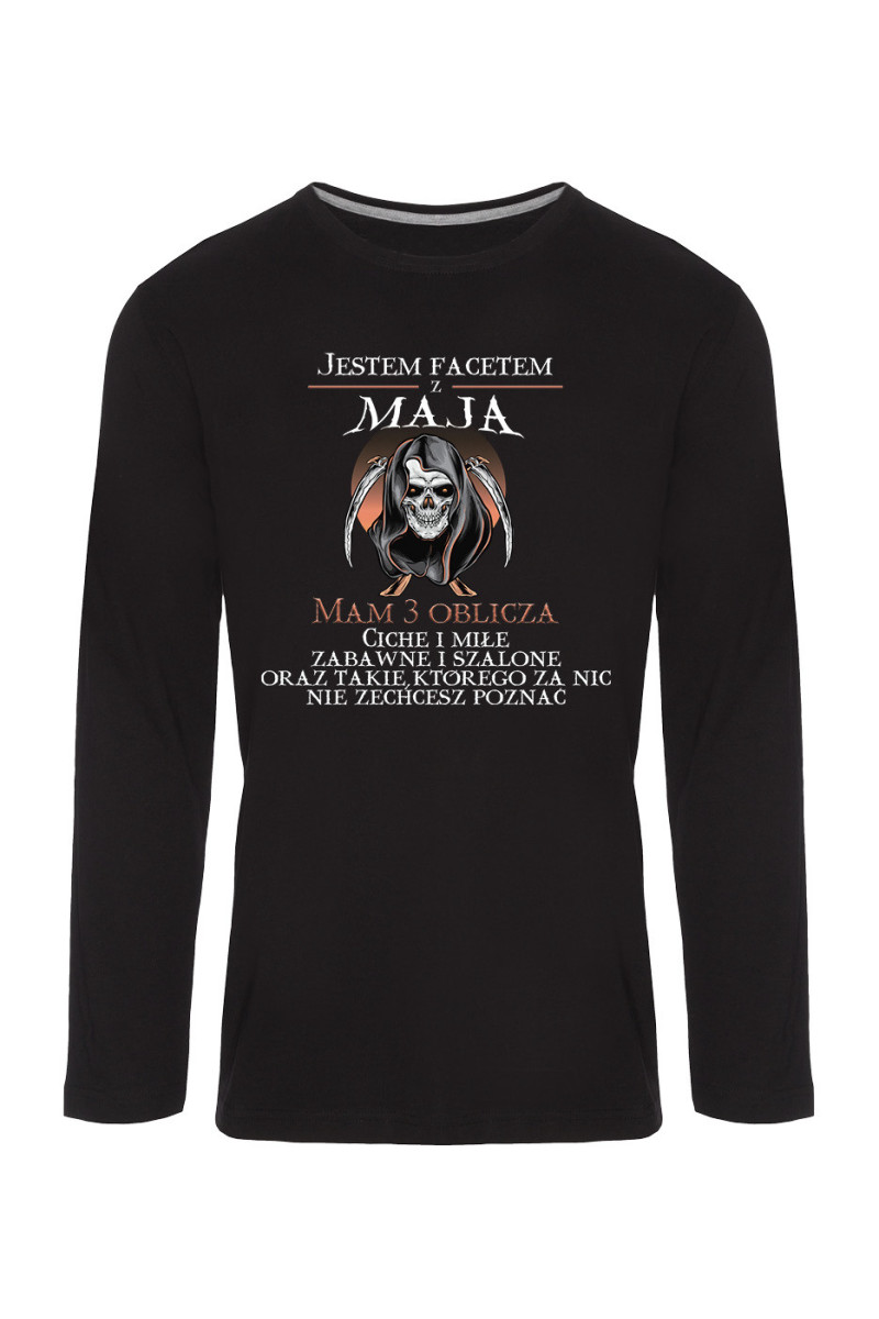 Koszulka Męska Longsleeve Jestem Facetem Z Maja, Mam 3 Oblicza