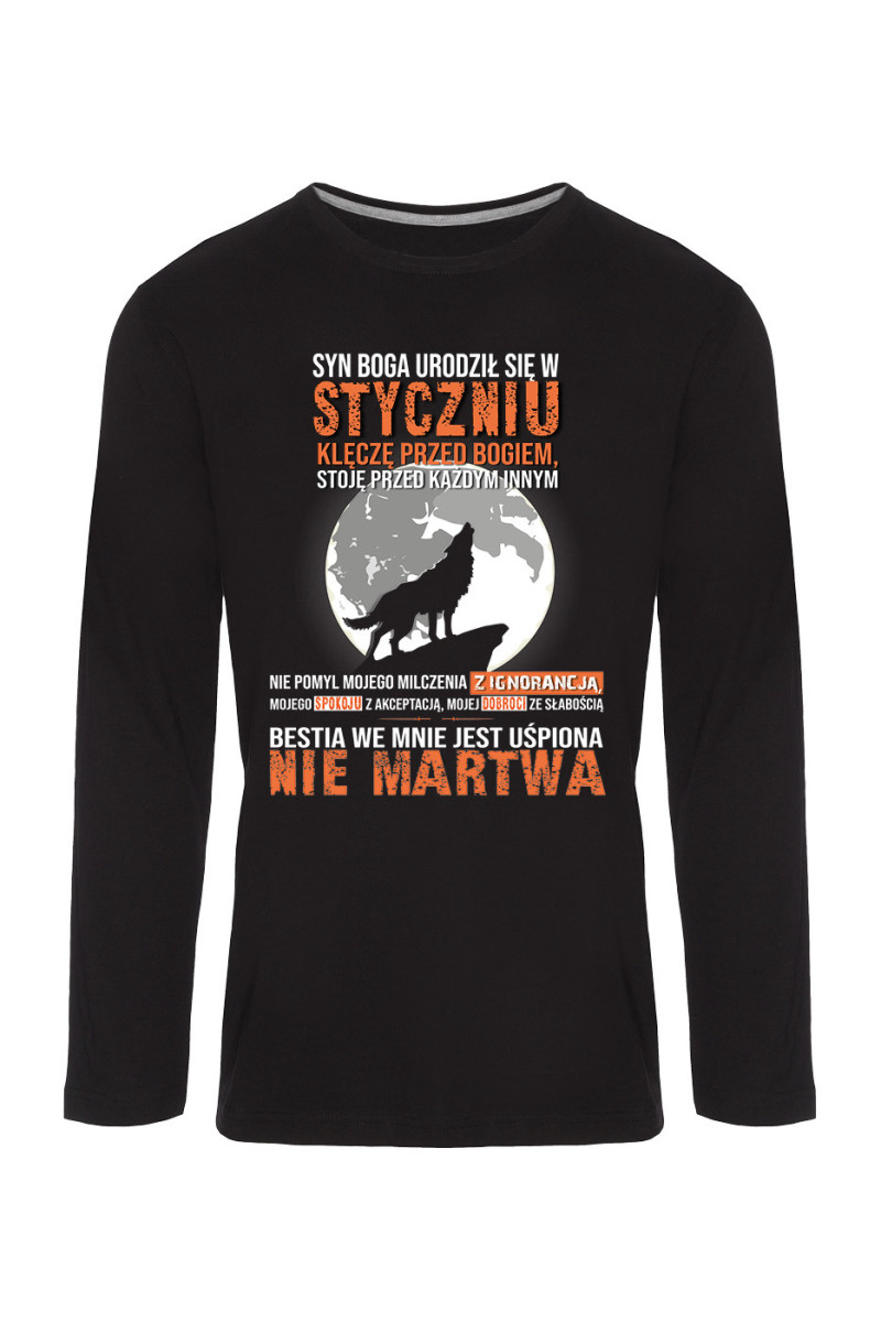 Koszulka Męska Longsleeve Syn Boga Urodził Się W Styczniu 2