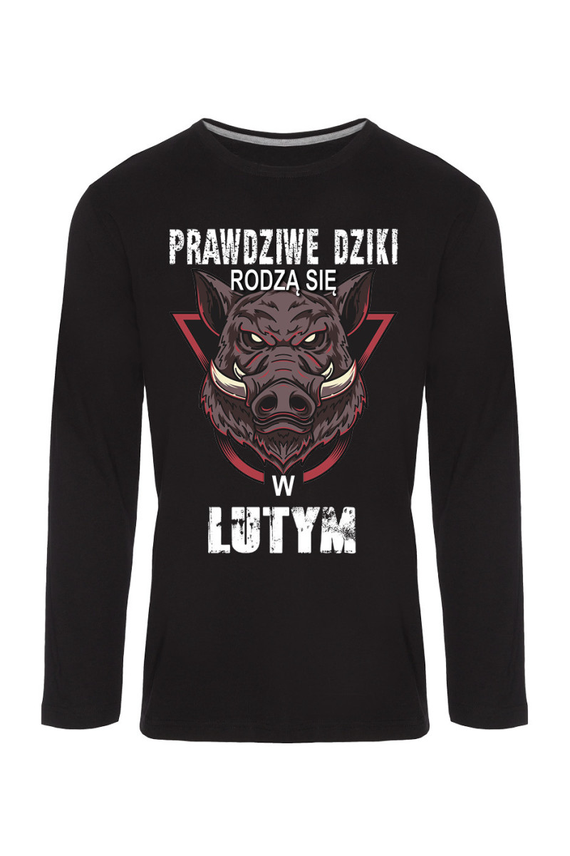 Koszulka Męska Longsleeve Prawdziwe Dziki Rodzą Się W Lutym