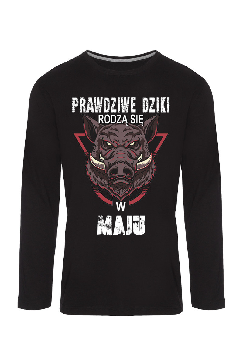 Koszulka Męska Longsleeve Prawdziwe Dziki Rodzą Się W Maju