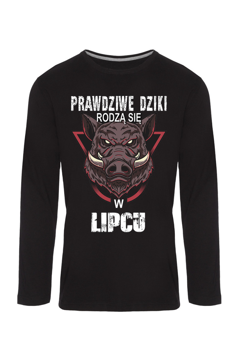 Koszulka Męska Longsleeve Prawdziwe Dziki Rodzą Się W Lipcu