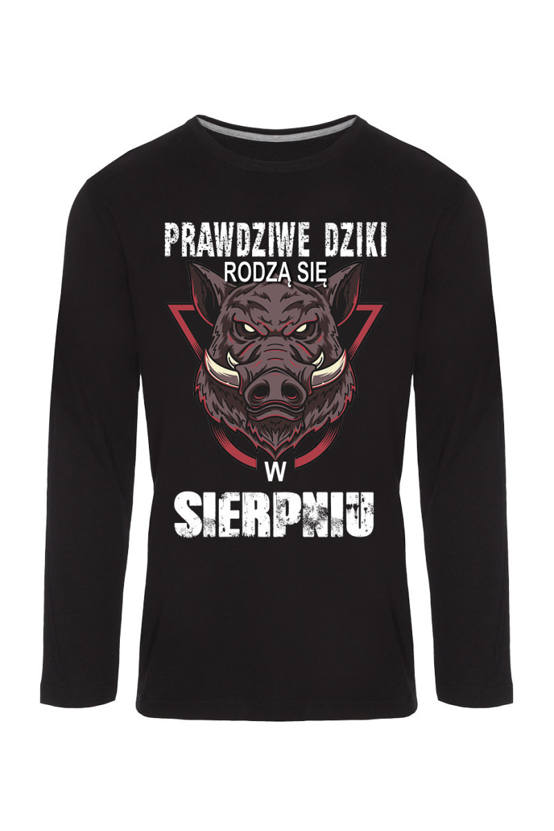 Koszulka Męska Longsleeve Prawdziwe Dziki Rodzą Się W Sierpniu