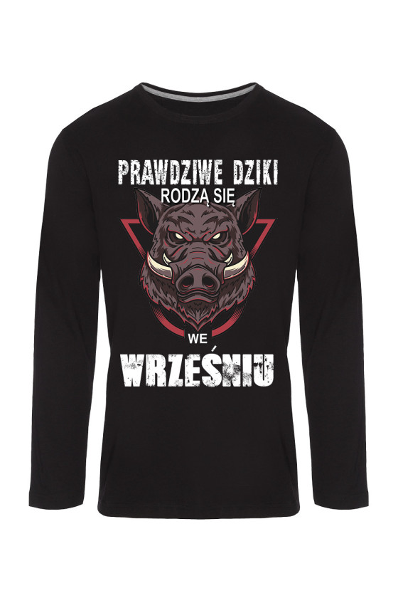 Koszulka Męska Longsleeve Prawdziwe Dziki Rodzą Się We Wrześniu