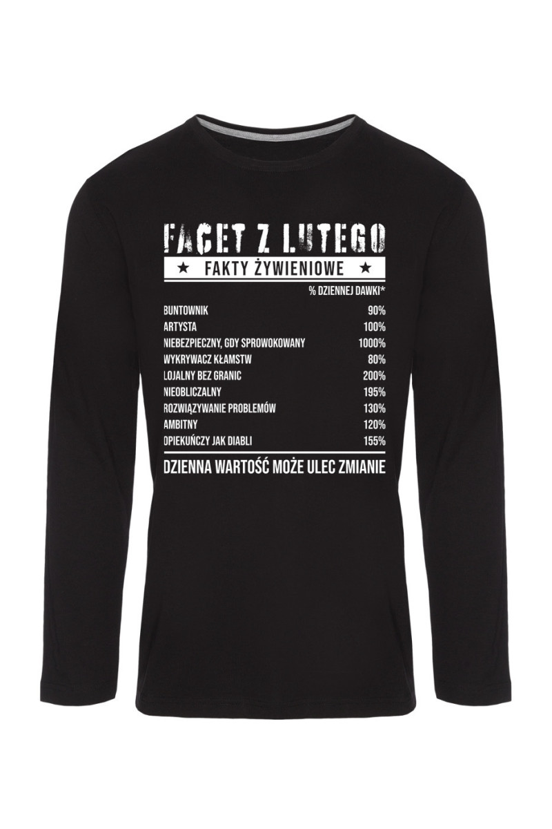 Koszulka Męska Longsleeve Fakty Żywieniowe Luty