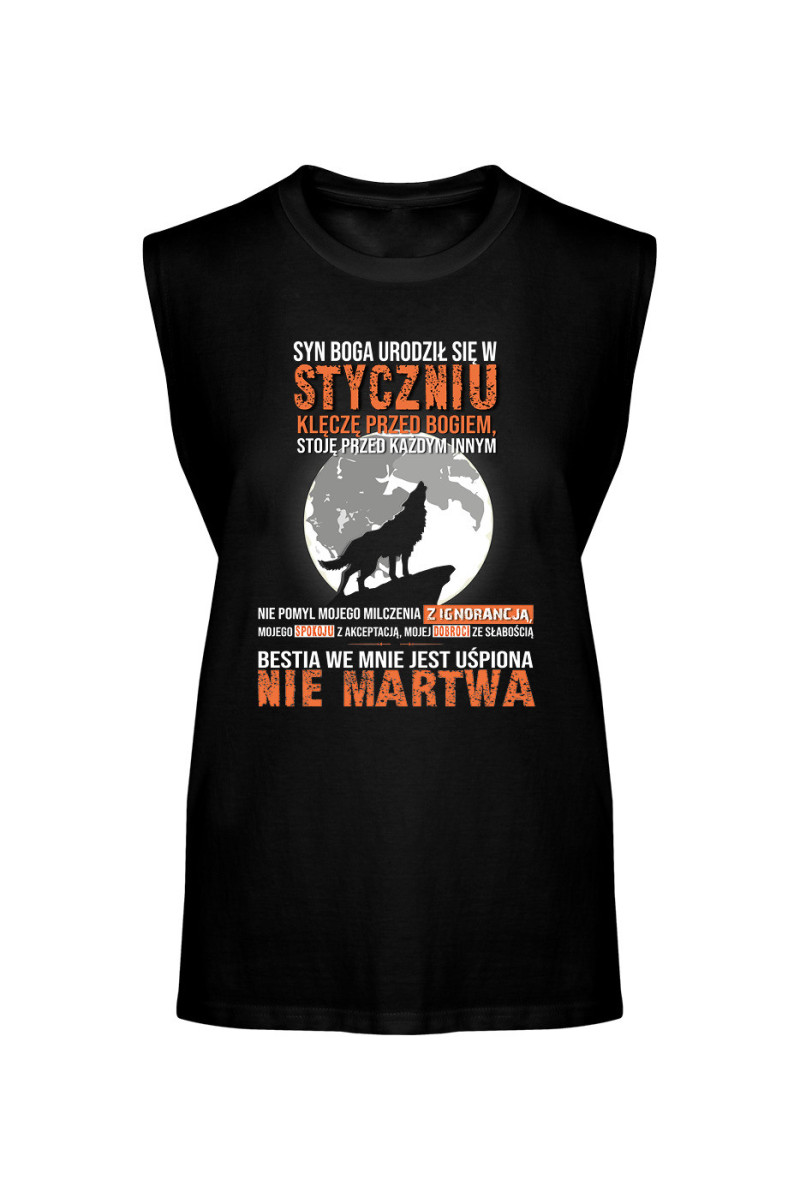 Koszulka Męska Tank Top Syn Boga Urodził Się W Styczniu 2